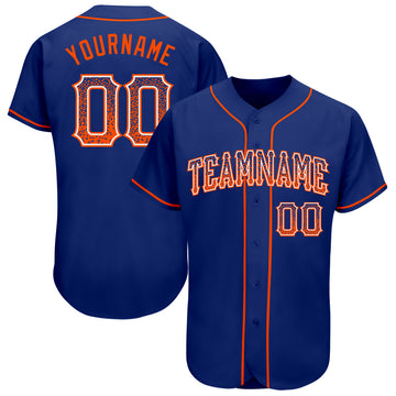 Custom Royal Orange-White Authentic Drift Fashion Baseball Jersey