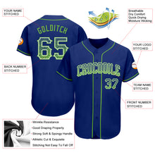 Load image into Gallery viewer, Custom Royal Neon Green-White Authentic Drift Fashion Baseball Jersey
