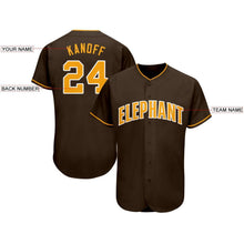 Load image into Gallery viewer, Custom Brown Gold-White Baseball Jersey
