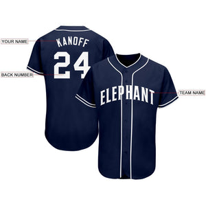 Custom Navy White Baseball Jersey