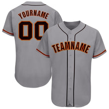 Load image into Gallery viewer, Custom Gray Black Orange-Old Gold Baseball Jersey

