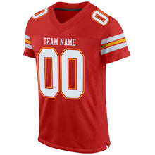 Load image into Gallery viewer, Custom Scarlet White-Gold Mesh Authentic Football Jersey - Fcustom
