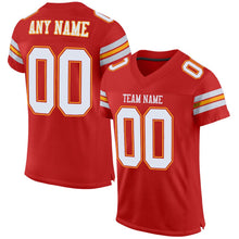 Load image into Gallery viewer, Custom Scarlet White-Gold Mesh Authentic Football Jersey - Fcustom
