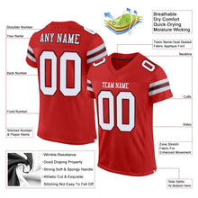 Load image into Gallery viewer, Custom Scarlet White-Black Mesh Authentic Football Jersey - Fcustom
