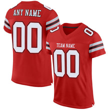 Load image into Gallery viewer, Custom Scarlet White-Black Mesh Authentic Football Jersey - Fcustom
