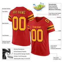 Load image into Gallery viewer, Custom Scarlet Gold-Black Mesh Authentic Football Jersey - Fcustom
