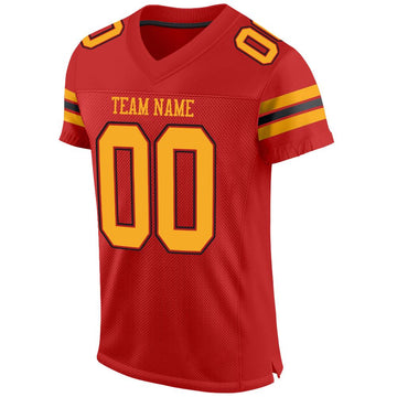 Custom Scarlet Gold-Black Mesh Authentic Football Jersey - Fcustom