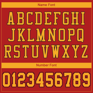 Custom Scarlet Gold-Black Mesh Authentic Football Jersey - Fcustom