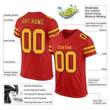 Load image into Gallery viewer, Custom Scarlet Gold-Black Mesh Authentic Football Jersey - Fcustom
