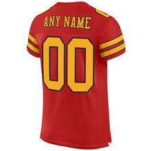 Load image into Gallery viewer, Custom Scarlet Gold-Black Mesh Authentic Football Jersey - Fcustom
