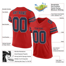 Load image into Gallery viewer, Custom Scarlet Navy-Light Gray Mesh Authentic Football Jersey - Fcustom
