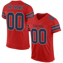 Load image into Gallery viewer, Custom Scarlet Navy-Light Gray Mesh Authentic Football Jersey - Fcustom
