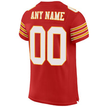 Load image into Gallery viewer, Custom Scarlet White-Gold Mesh Authentic Football Jersey - Fcustom
