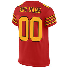 Load image into Gallery viewer, Custom Scarlet Gold-Black Mesh Authentic Football Jersey - Fcustom
