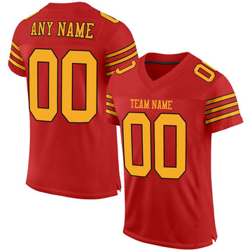 Custom Scarlet Gold-Black Mesh Authentic Football Jersey - Fcustom