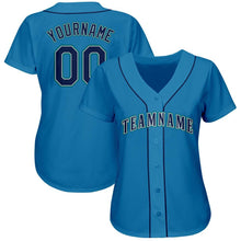 Load image into Gallery viewer, Custom Light Blue Navy-Teal Baseball Jersey
