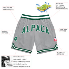Load image into Gallery viewer, Custom Gray Kelly Green-White Authentic Throwback Basketball Shorts
