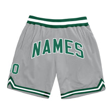 Load image into Gallery viewer, Custom Gray Kelly Green-White Authentic Throwback Basketball Shorts
