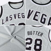 Load image into Gallery viewer, Custom Gray White-Purple Authentic Throwback Basketball Jersey
