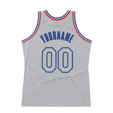 Load image into Gallery viewer, Custom Gray Gray-Royal Authentic Throwback Basketball Jersey
