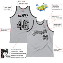 Load image into Gallery viewer, Custom Gray Steel Gray-Black Authentic Throwback Basketball Jersey
