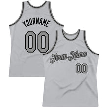 Load image into Gallery viewer, Custom Gray Steel Gray-Black Authentic Throwback Basketball Jersey
