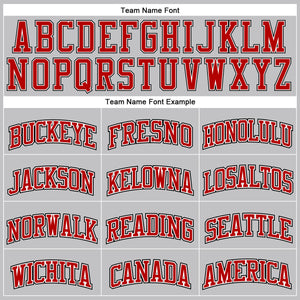 Custom Gray Black Pinstripe Red-White Authentic Throwback Basketball Jersey
