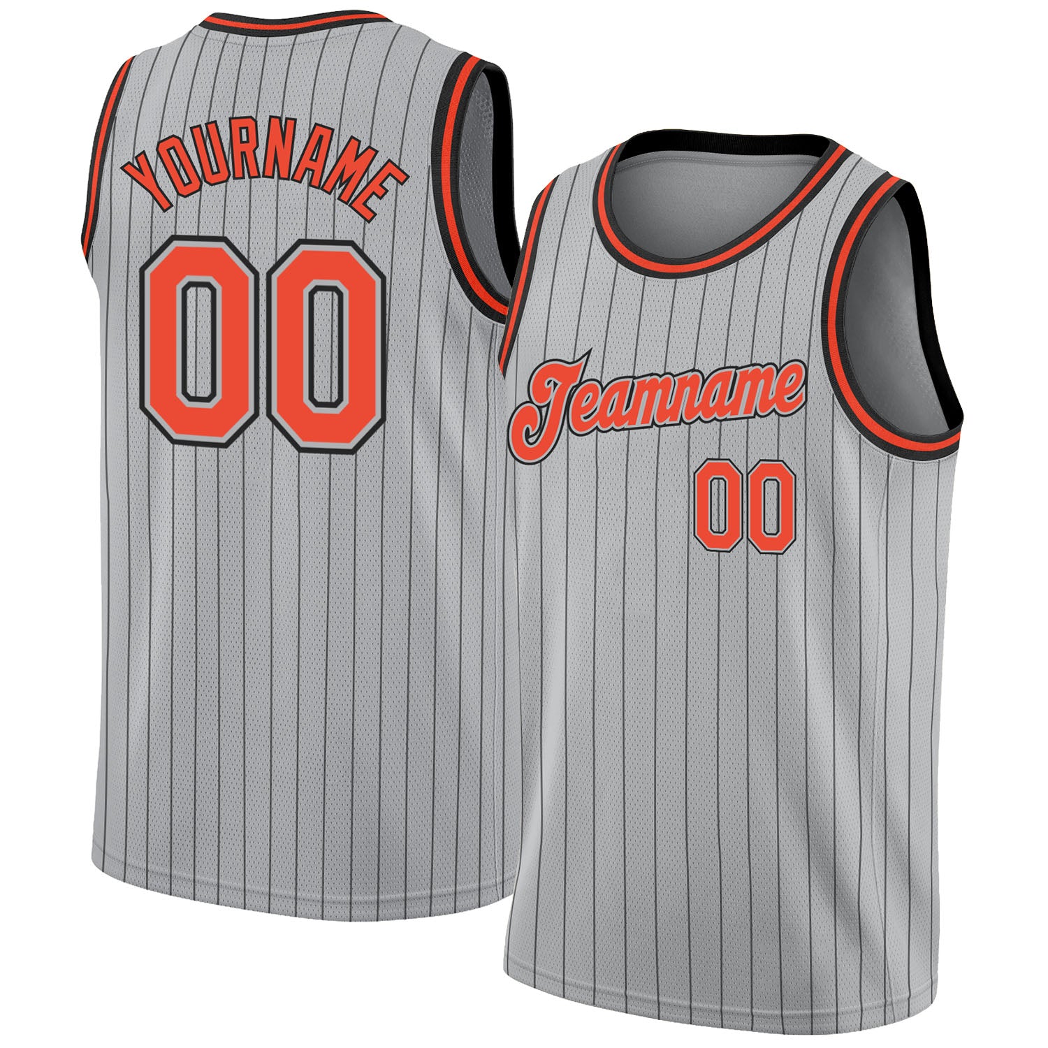 Cheap Custom Gray Black Pinstripe Red-White Authentic Basketball Jersey  Free Shipping – CustomJerseysPro