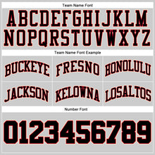 Load image into Gallery viewer, Custom Gray Black-Red Authentic Throwback Basketball Shorts
