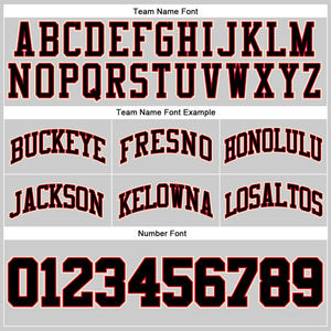 Custom Gray Black-Red Authentic Throwback Basketball Shorts