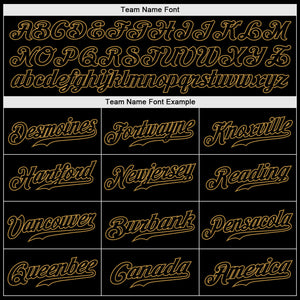 Custom Black Snakeskin Black-Old Gold 3D Pattern Design Authentic Baseball Jersey