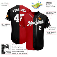 Load image into Gallery viewer, Custom Black White-Red Gray Authentic Split Fashion Baseball Jersey
