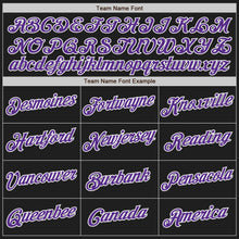 Load image into Gallery viewer, Custom Black Purple-Yellow Authentic Split Fashion Baseball Jersey
