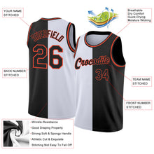 Load image into Gallery viewer, Custom White Black-Orange Authentic Split Fashion Basketball Jersey
