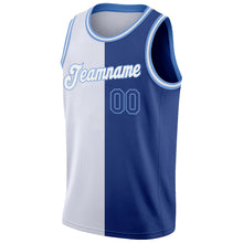 Load image into Gallery viewer, Custom White Royal-Light Blue Authentic Split Fashion Basketball Jersey
