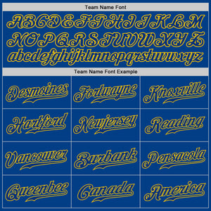 Custom White Royal-Gold Authentic Split Fashion Baseball Jersey