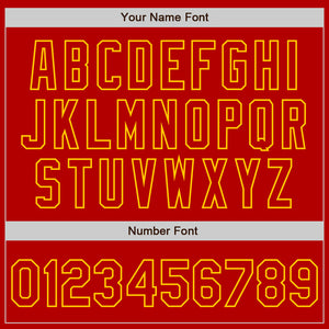 Custom White Red-Gold Authentic Split Fashion Baseball Jersey