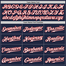 Load image into Gallery viewer, Custom White Navy-Red Authentic Split Fashion Baseball Jersey
