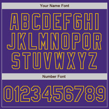 Load image into Gallery viewer, Custom White Purple-Gold Authentic Split Fashion Baseball Jersey
