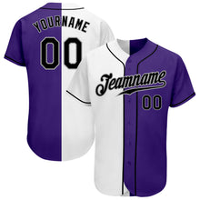 Load image into Gallery viewer, Custom White Black-Gray Authentic Split Fashion Baseball Jersey

