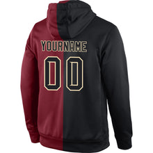 Load image into Gallery viewer, Custom Stitched Crimson Black-Cream Split Fashion Sports Pullover Sweatshirt Hoodie
