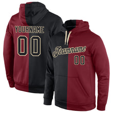 Load image into Gallery viewer, Custom Stitched Crimson Black-Cream Split Fashion Sports Pullover Sweatshirt Hoodie
