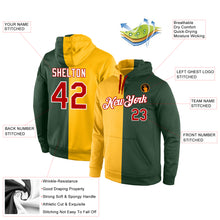 Load image into Gallery viewer, Custom Stitched Gold Red-Green Split Fashion Sports Pullover Sweatshirt Hoodie
