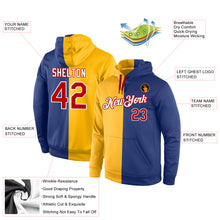Load image into Gallery viewer, Custom Stitched Gold Red-Royal Split Fashion Sports Pullover Sweatshirt Hoodie
