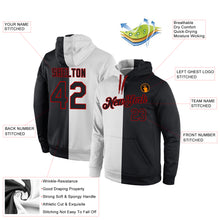 Load image into Gallery viewer, Custom Stitched White Black-Red Split Fashion Sports Pullover Sweatshirt Hoodie
