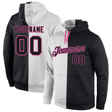 Load image into Gallery viewer, Custom Stitched White Black-Pink Split Fashion Sports Pullover Sweatshirt Hoodie

