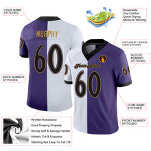 Load image into Gallery viewer, Custom Purple Black-White Mesh Split Fashion Football Jersey
