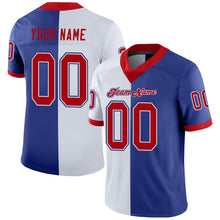 Load image into Gallery viewer, Custom Royal Red-White Mesh Split Fashion Football Jersey
