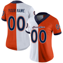 Load image into Gallery viewer, Custom Orange Navy-White Mesh Split Fashion Football Jersey
