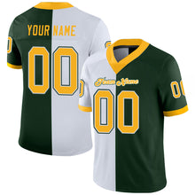 Load image into Gallery viewer, Custom Green Gold-White Mesh Split Fashion Football Jersey
